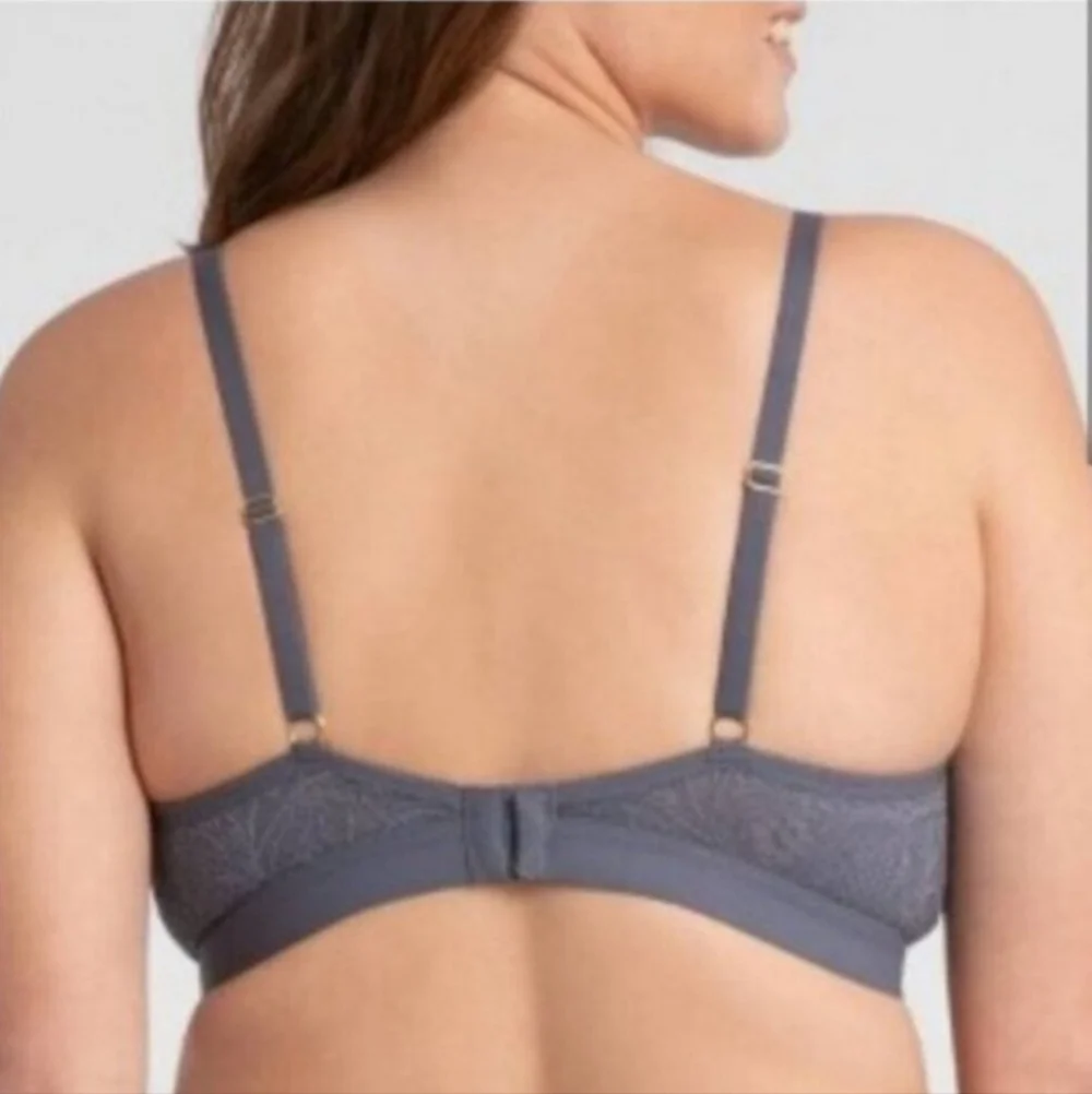 NWT Lively Smoke Gray Palm Lace Busty Bralette Bra Size 4 42DD 40G 40DDD